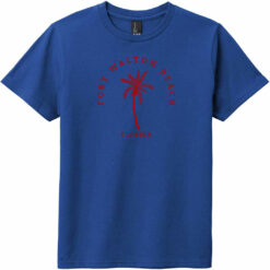Fort Walton Beach Palm Tree Youth T-Shirt Deep Royal - US Custom Tees