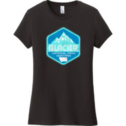 Glacier National Park Montana Women's T-Shirt Black - US Custom Tees