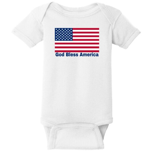 God Bless America Flag Baby One Piece White - US Custom Tees