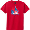 God Bless America Statue Of Liberty Youth T-Shirt Classic Red - US Custom Tees