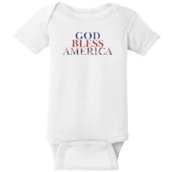 God Bless America Vintage Text Baby One Piece White - US Custom Tees