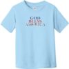 God Bless America Vintage Text Toddler T-Shirt Light Blue - US Custom Tees