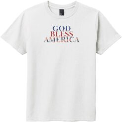 God Bless America Vintage Text Youth T-Shirt White - US Custom Tees