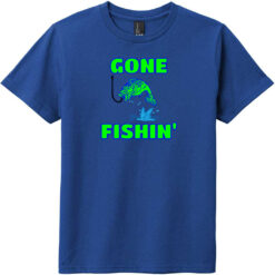 Gone Fishin Youth T-Shirt Deep Royal - US Custom Tees