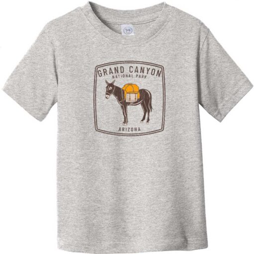 Grand Canyon National Park Donkey Vintage Toddler T-Shirt Heather Gray - US Custom Tees