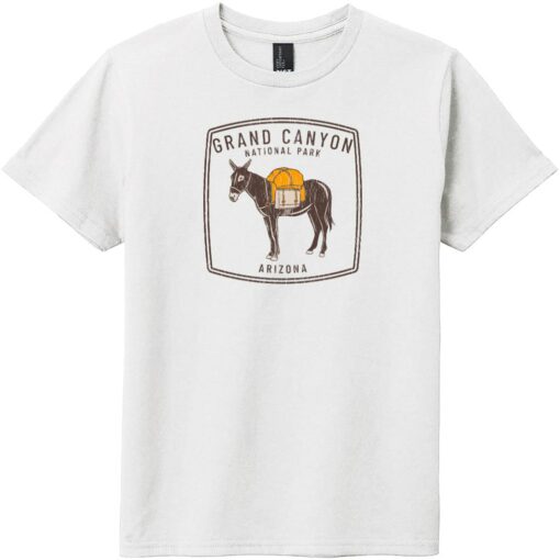 Grand Canyon National Park Donkey Vintage Youth T-Shirt White - US Custom Tees