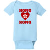 Hong Kong Flag Heart Baby One Piece Light Blue - US Custom Tees