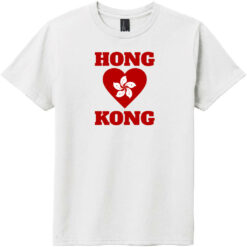 Hong Kong Flag Heart Youth T-Shirt White - US Custom Tees
