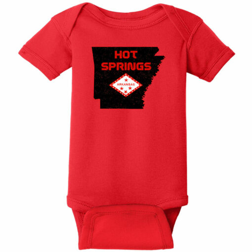 Hot Springs Arkansas State Baby One Piece Red - US Custom Tees