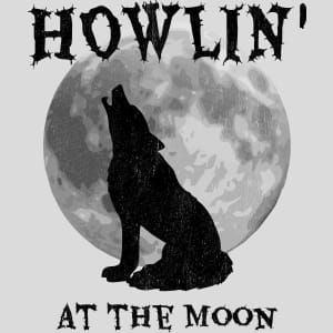 Howlin At The Moon Wolf Design - US Custom Tees