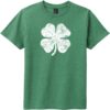 Irish Distressed Shamrock Youth T-Shirt Heathered Kelly Green - US Custom Tees