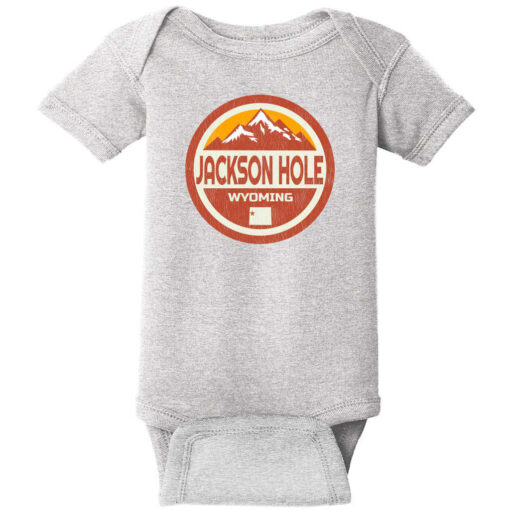 Jackson Hole Wyoming Baby One Piece Heather - US Custom Tees