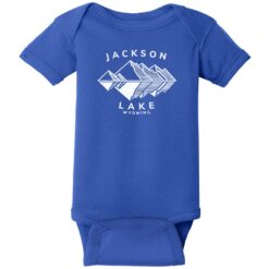 Jackson Lake Wyoming Mountains Baby One Piece Royal - US Custom Tees
