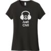 Just Chill Headphones Women's T-Shirt Black - US Custom Tees