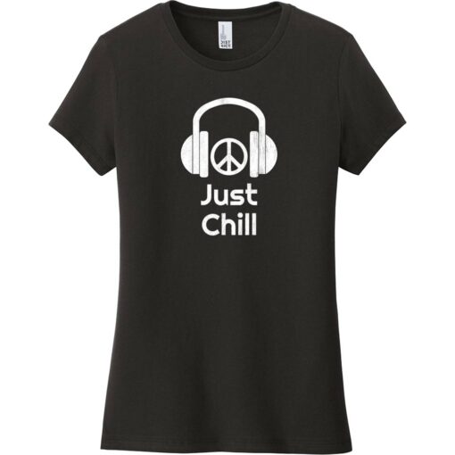 Just Chill Headphones Women's T-Shirt Black - US Custom Tees