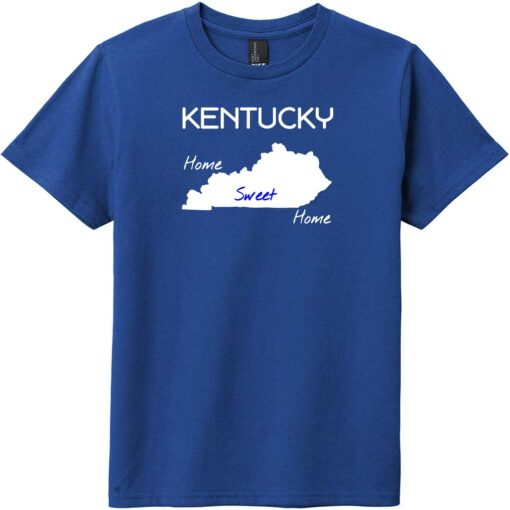 Kentucky Home Sweet Home Youth T-Shirt Deep Royal - US Custom Tees