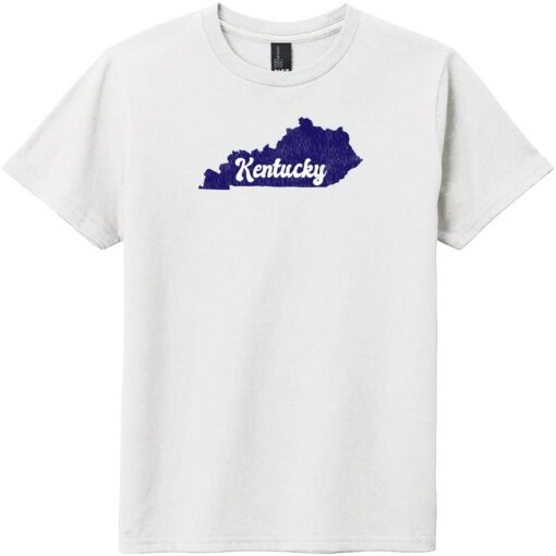 Kentucky State Retro Youth T-Shirt White - US Custom Tees