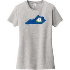 Kentucky State Shaped Flag Women's T-Shirt Light Heather Gray - US Custom Tees