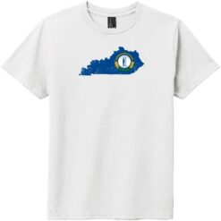 Kentucky State Shaped Flag Youth T-Shirt White - US Custom Tees