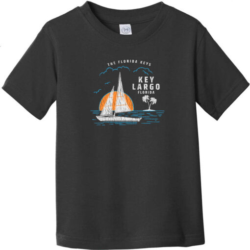 Key Largo Florida Sailing Toddler T-Shirt Black - US Custom Tees