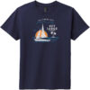 Key Largo Florida Sailing Youth T-Shirt New Navy - US Custom Tees