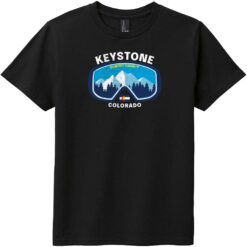 Keystone Colorado Mountain Ski Goggles Youth T-Shirt Black - US Custom Tees