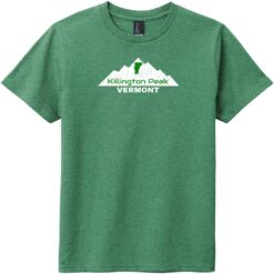 Killington Peak Vermont Youth T-Shirt Heathered Kelly Green - US Custom Tees