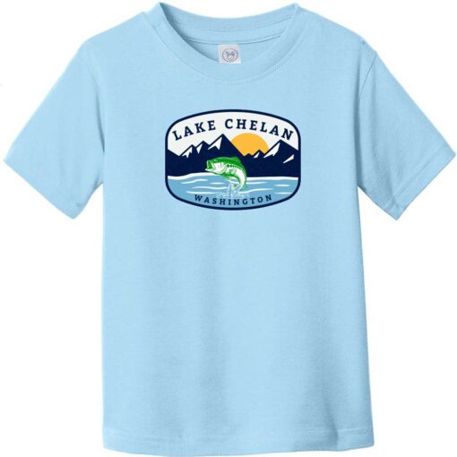 Lake Chelan Washington Fishing Toddler T-Shirt Light Blue - US Custom Tees