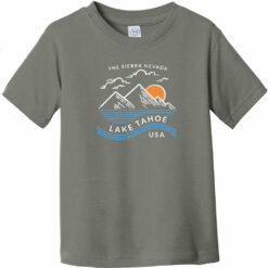 Lake Tahoe Sierra Nevada Mountain Toddler T-Shirt Charcoal - US Custom Tees