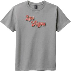 Las Vegas Retro Font Youth T-Shirt Gray Frost - US Custom Tees