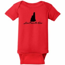 Live Free Or Die New Hampshire Baby One Piece Red - US Custom Tees