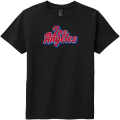 Los Angeles California Retro Youth T-Shirt Black - US Custom Tees