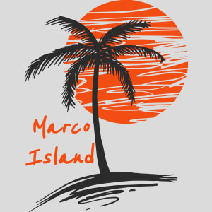 Marco Island Florida Palm Tree Design - US Custom Tees
