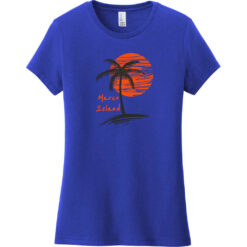 Marco Island Florida Palm Tree Women's T-Shirt Deep Royal - US Custom Tees