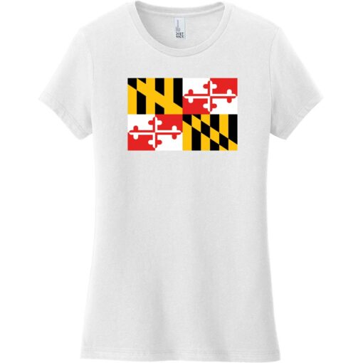 Maryland State Flag Women's T-Shirt White - US Custom Tees