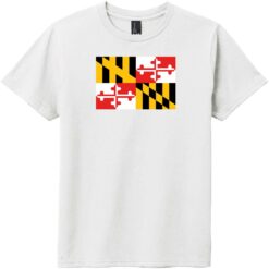 Maryland State Flag Youth T-Shirt White - US Custom Tees
