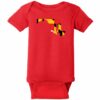 Maryland State Shaped Flag Baby One Piece Red - US Custom Tees