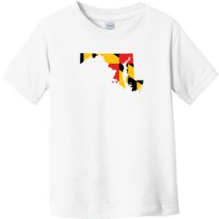 Maryland State Shaped Flag Toddler T-Shirt White - US Custom Tees