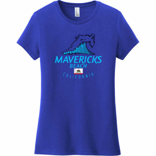 Mavericks Beach California Women's T-Shirt Deep Royal - US Custom Tees