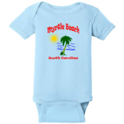 Myrtle Beach Palm Tree Water Baby One Piece Light Blue - US Custom Tees