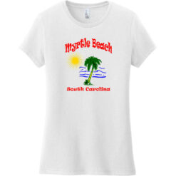 Myrtle Beach Palm Tree Water Women's T-Shirt White - US Custom Tees