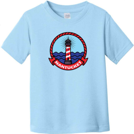 Nantucket Massachusetts Lighthouse Vintage Toddler T-Shirt Light Blue - US Custom Tees