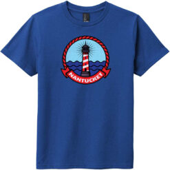 Nantucket Massachusetts Lighthouse Vintage Youth T-Shirt Deep Royal - US Custom Tees