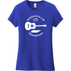 Nashville Tennessee Music City Guitar Women's T-Shirt Deep Royal - US Custom Tees
