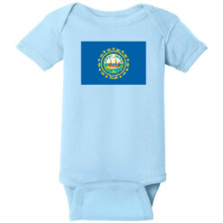 New Hampshire State Flag Baby One Piece Light Blue - US Custom Tees
