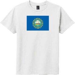 New Hampshire State Flag Youth T-Shirt White - US Custom Tees