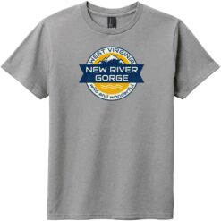 New River Gorge West Virginia Youth T-Shirt Gray Frost - US Custom Tees