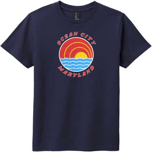 Ocean City Maryland Vintage Youth T-Shirt New Navy - US Custom Tees