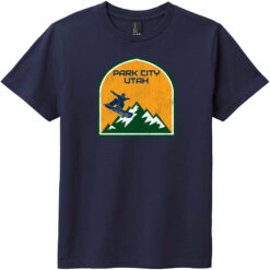 Park City Utah Snowboard Youth T-Shirt New Navy - US Custom Tees