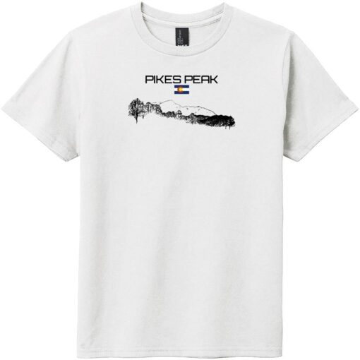 Pikes Peak Landscape Colorado Youth T-Shirt White - US Custom Tees